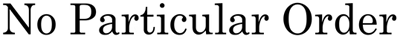 No Particular Order logo